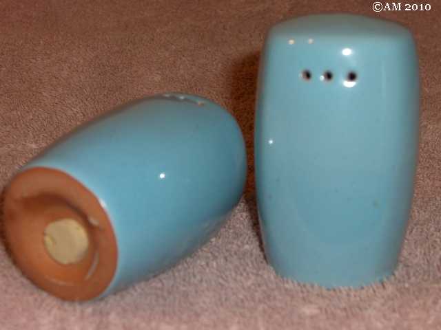 Short Plainsman shakers glazed robin egg blue.